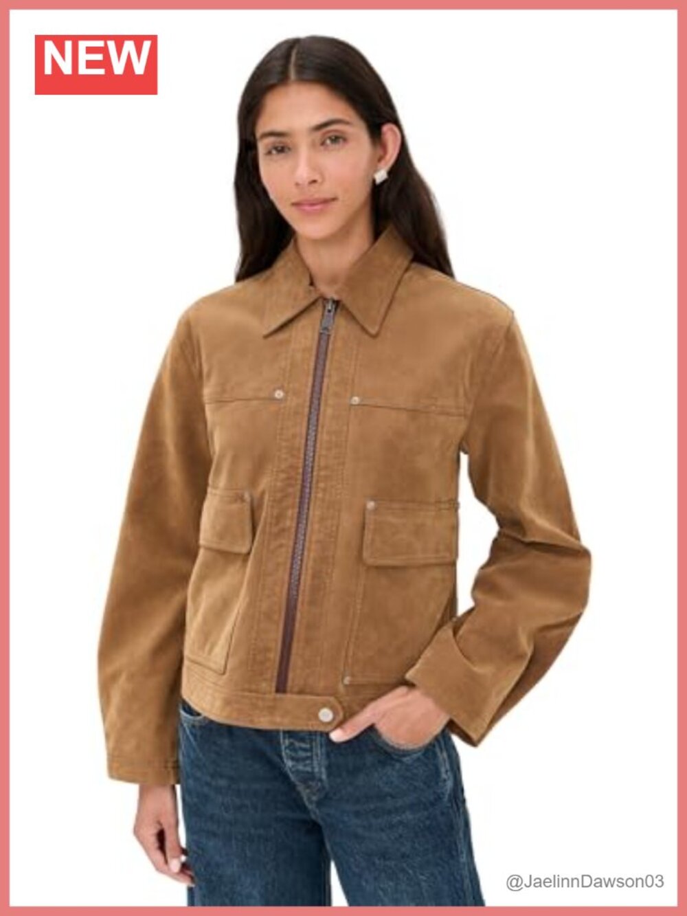 Faux Suede Trench Coat Snap Waist Flap Pockets Classic Fit Fall